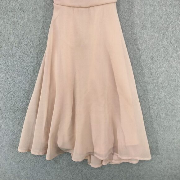 Lulu's Fit And Flare Dress Size Small Blush Pink Lace Up Knee Length Halter Top - Picture 3 of 11